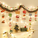 圣诞节装 扮背景场景布置 饰毛条拉花圣诞树彩旗挂件吊饰店铺氛围装