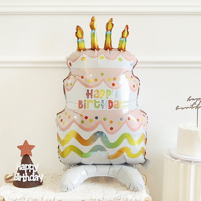 ins生日快乐装饰立体蛋糕气球