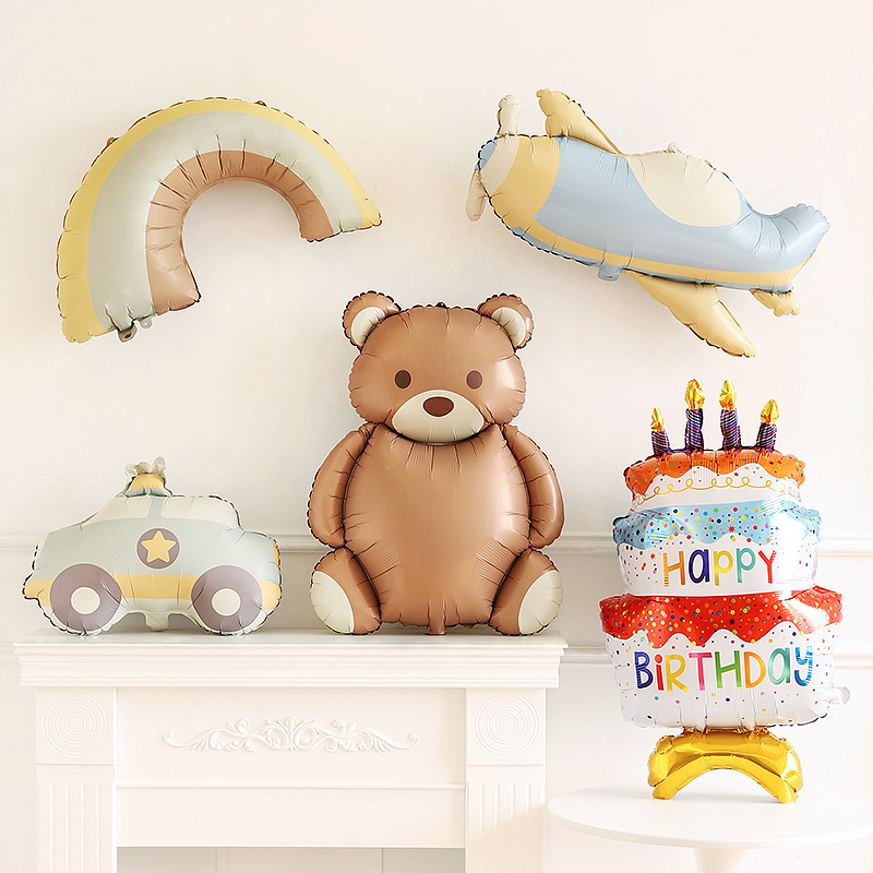 网红ins亚光小熊汽车飞机气球