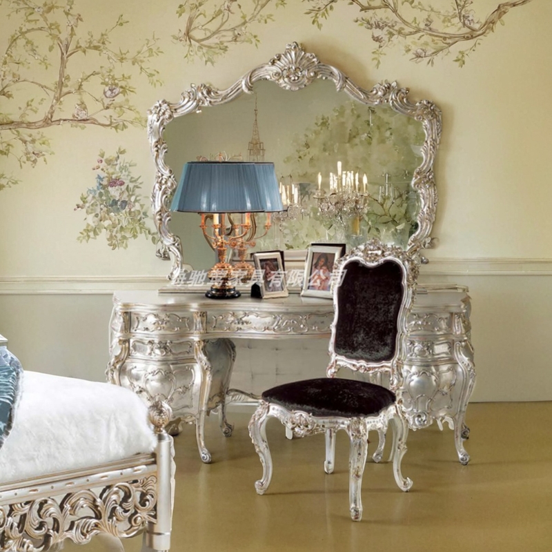 梳妆台欧式别墅公主化妆桌宫廷奢华实木雕花法式卧室高档妆台组合