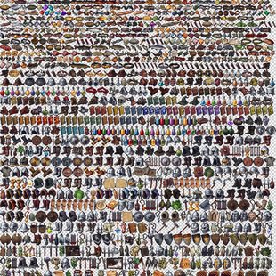 2200枚 像素装备武器等级优劣手游戏紫色晶石Stone shard图标素材