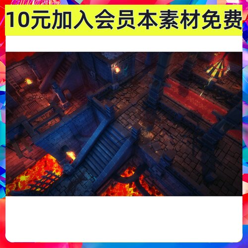 场景 像素3D手游游戏地牢场景组件地编模型素材S053