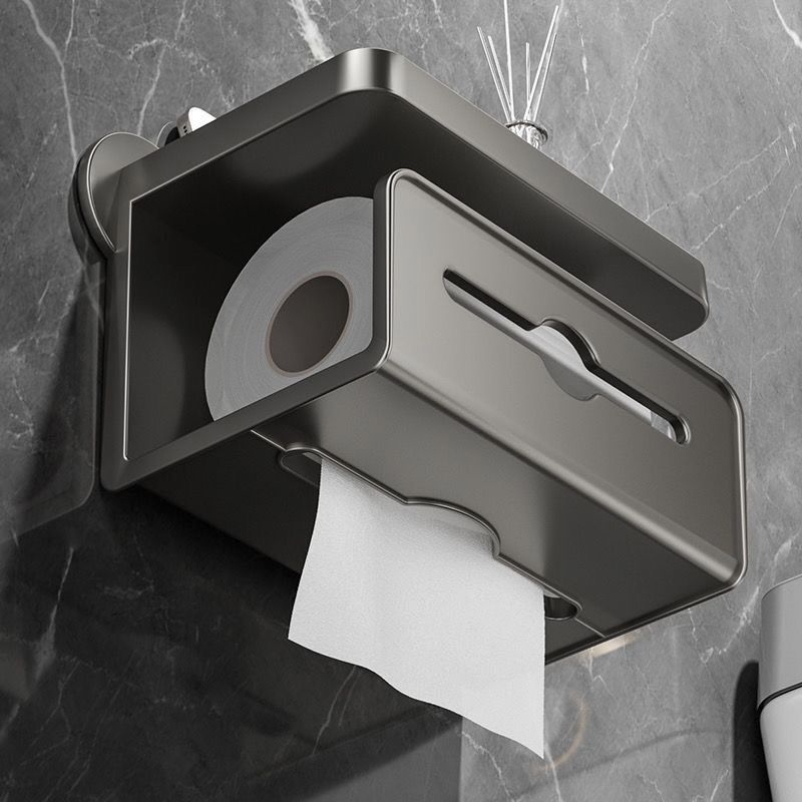 卫生间纸巾盒置物架壁挂式抽纸盒浴室免打孔厕纸架家用厕所卷纸架