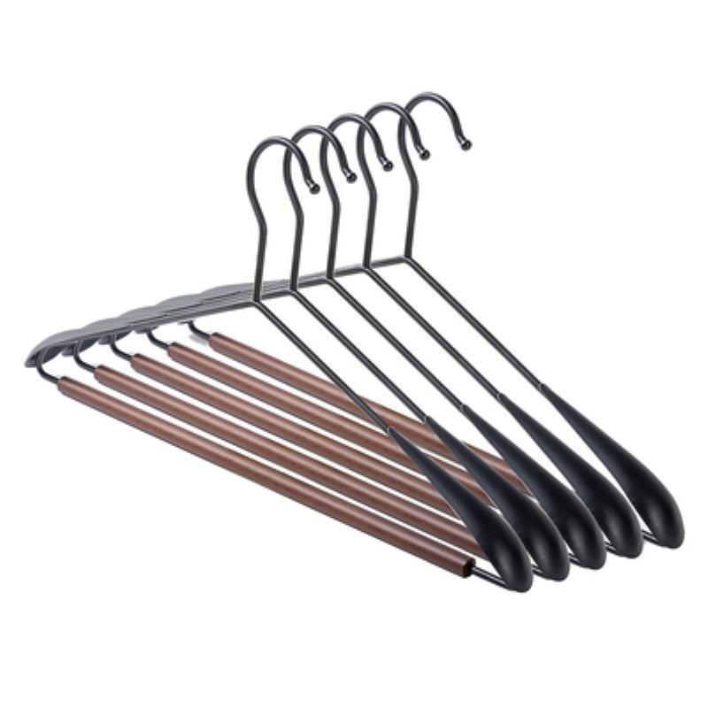 家服装店晾晒榉木衣架家用防滑金属无痕宽肩挂衣成人衣服衣撑