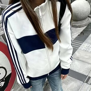 秋冬韩版ins加绒加厚卫衣女初中高中学生原宿bf风薄款宽松外套潮