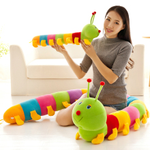 七彩毛毛虫毛绒玩具儿童可爱长条抱枕公仔布娃娃超萌送女生日礼物