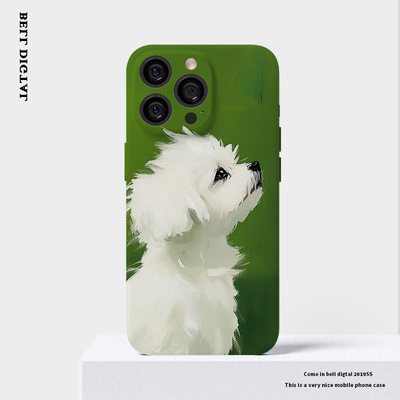 适用苹果15风吹小狗手机壳夏天iPhone14情侣13promax可爱12菲林oppo华为mate60硬p60高级感vivox90全包oppo