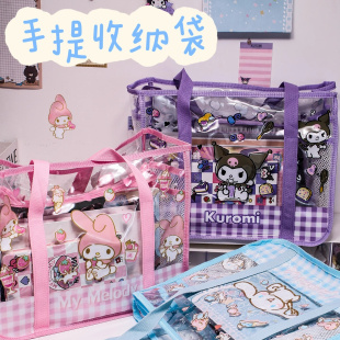 透明高颜值手提包包PVC买菜袋妈咪户外单肩挎包大容量透明大袋