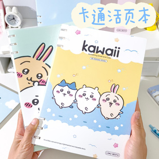 简约A5B5活页本可爱卡通学生横线记事本日记可拆卸不咯手笔记事本