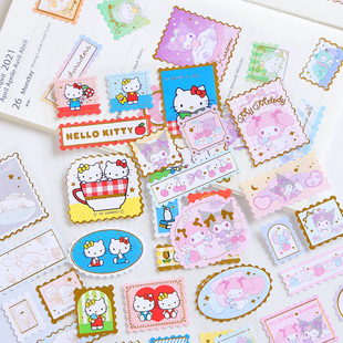 邮票贴纸镭射点点膜贴纸手帐咕卡盘笔记本手机壳贴纸防水贴儿童