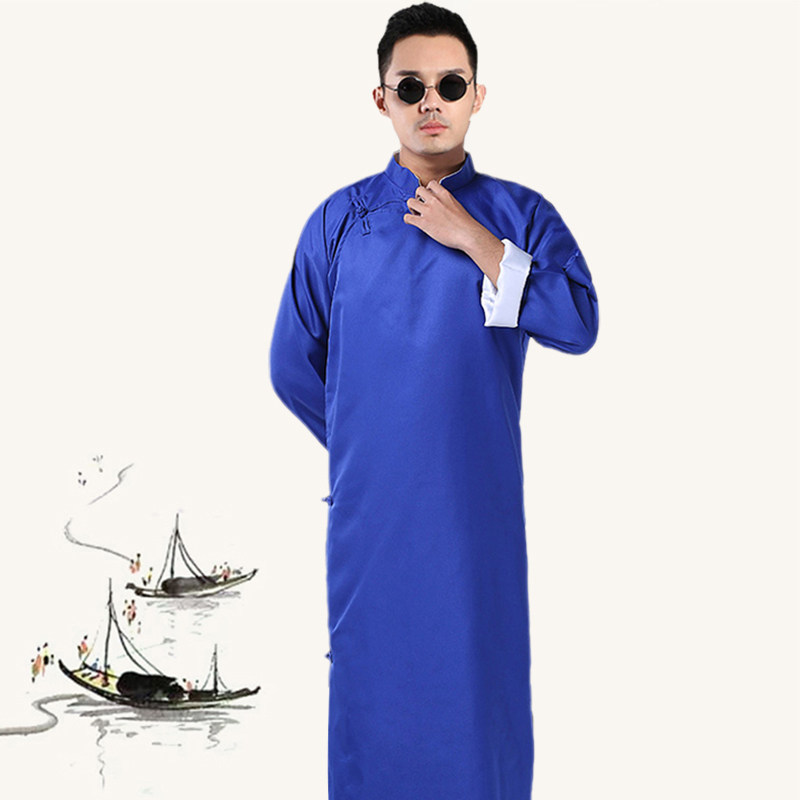 CROSSTALK GOWNS PERFORMANCE COSTUMES ALLEGRO COSTUMES REPUBLIC OF CHINA CAFTANSAM COSTUMES CHILDREN YOUNG STUDENTS MENS ROBES BLACK HORSE COATS