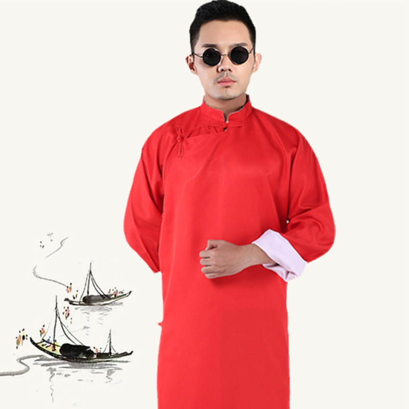 CROSSTALK GOWNS PERFORMANCE COSTUMES ALLEGRO COSTUMES REPUBLIC OF CHINA CAFTANSAM COSTUMES CHILDREN YOUNG STUDENTS MENS ROBES BLACK HORSE COATS