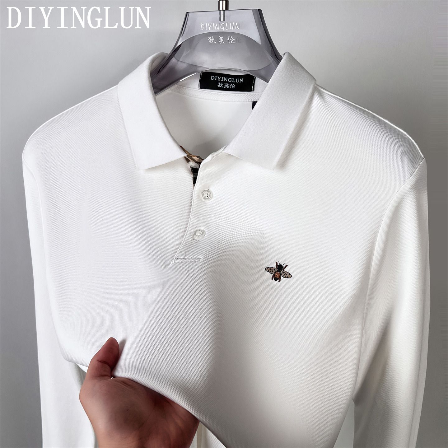 DIYINGLUN轻奢男士长袖polo衫