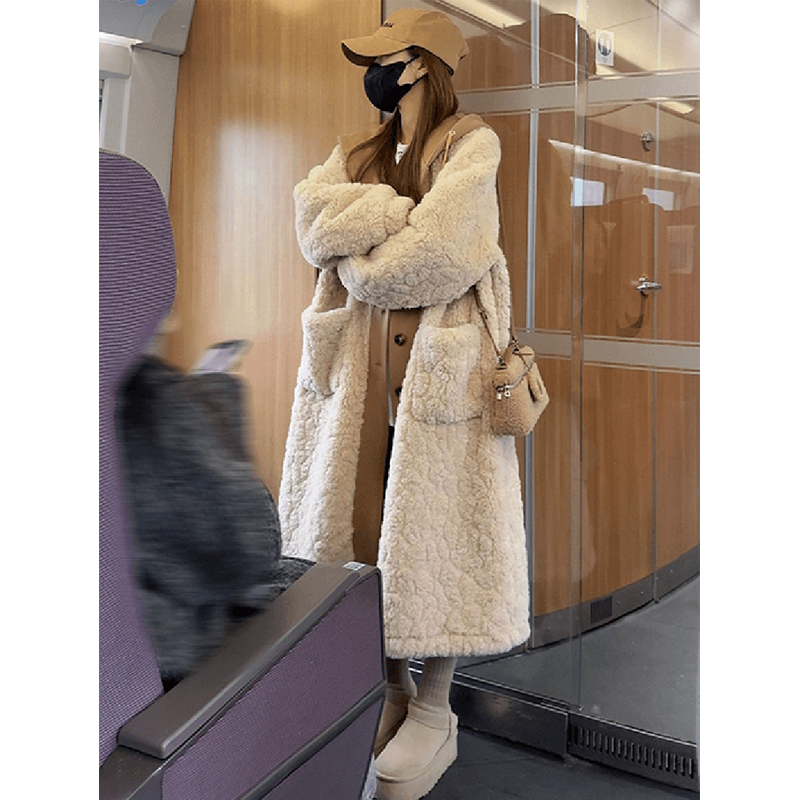 奶fu羊羔毛外套女冬季加