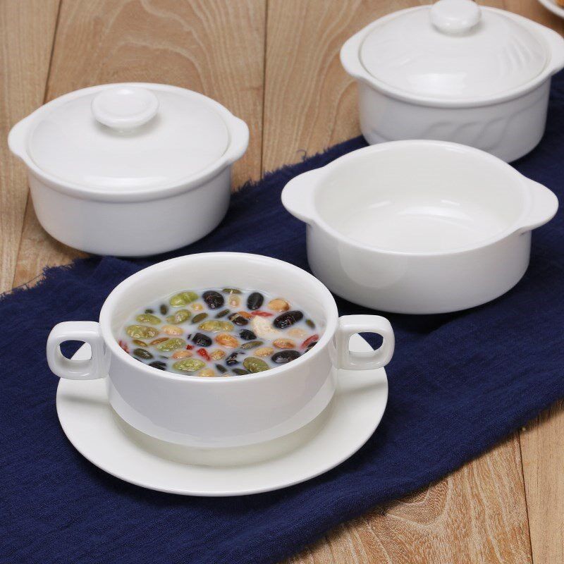 ceramics Binaural Soup bowl Bowl Stew Tang Ciwan hotel commercial With cover single student Ceramics Handle lidin the Tableware , Tableware , Bowl  category - from Buy2taobao.com to provide professional Taobao agent buy service