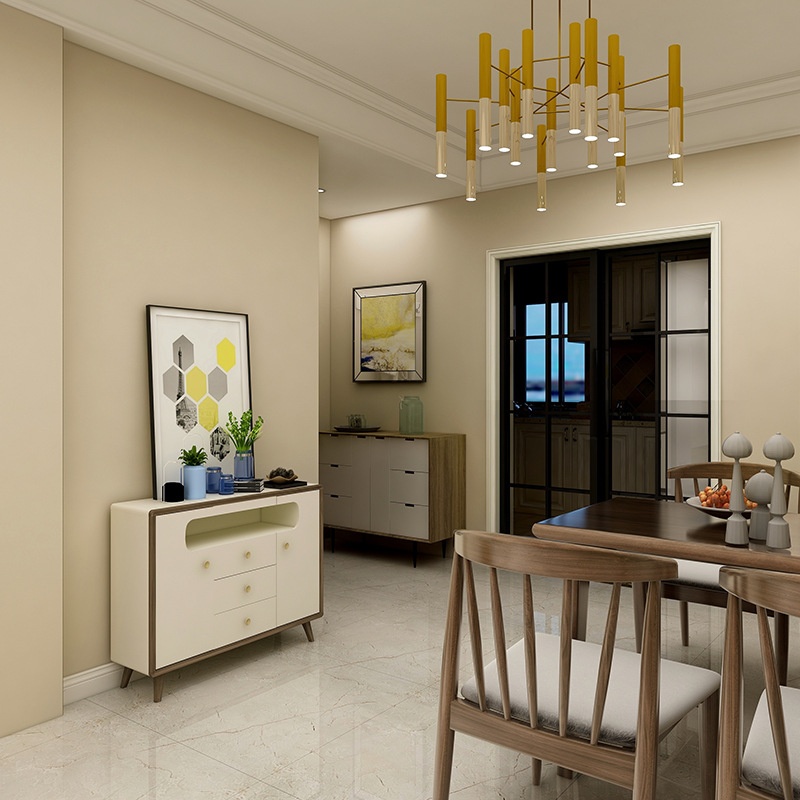 防水抗污长纤壁纸纯色米黄色卧室客厅背景墙素色无纺布墙纸室内