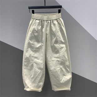 女百搭宽松显瘦九分老爹哈伦裤 速干阔腿休闲弯刀裤 新款 2026年夏季