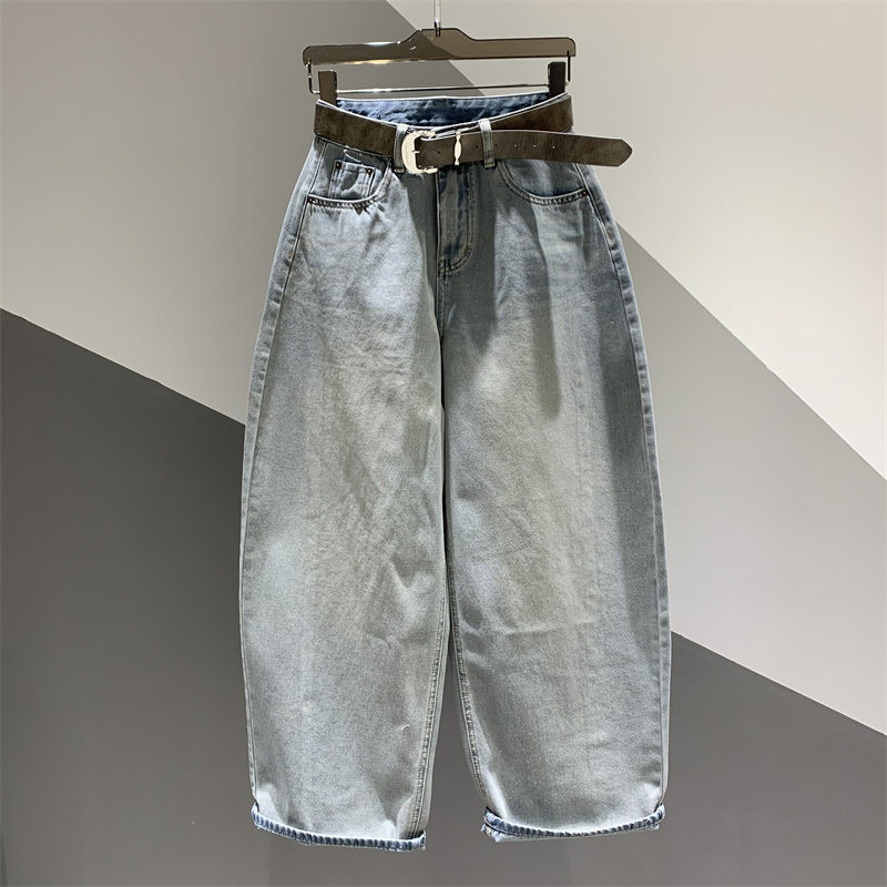 2026年春季新款高腰水洗做旧牛仔弯刀裤女百搭宽松阔腿拖地裤长裤,女装/女士精品,牛仔裤,淘宝优惠券,粉丝福利购,淘宝优惠卷