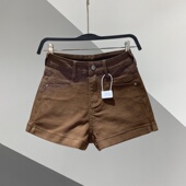 小个子牛仔阔腿短裤 辣妹设计感口袋开叉a字热裤 女ins 新款 2026夏季