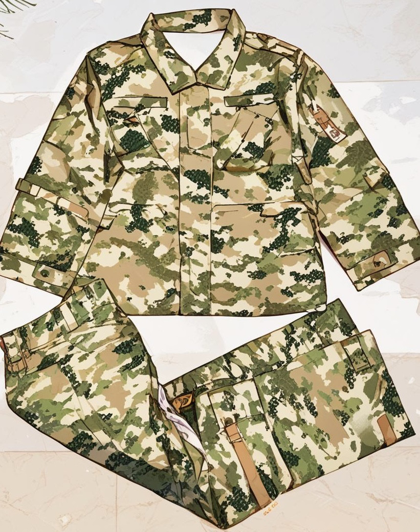 一久立领迷彩猎装散摆服户外狩猎探险耐磨加护膝肘快拆拉链多功能