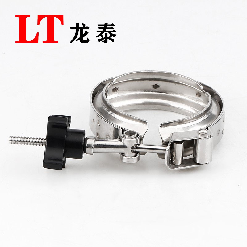 双倍卡箍304不锈钢加厚v型槽抱箍快装法兰接头沟槽双备管箍管夹