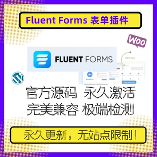 Fluent Forms Pro 插件 WP表单插件 轻量化表单插件 WP表单 官方