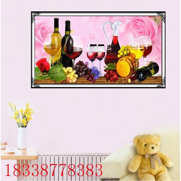 新款满钻5d全贴魔方圆钻水果餐厅钻石画餐厅点钻十字绣代发