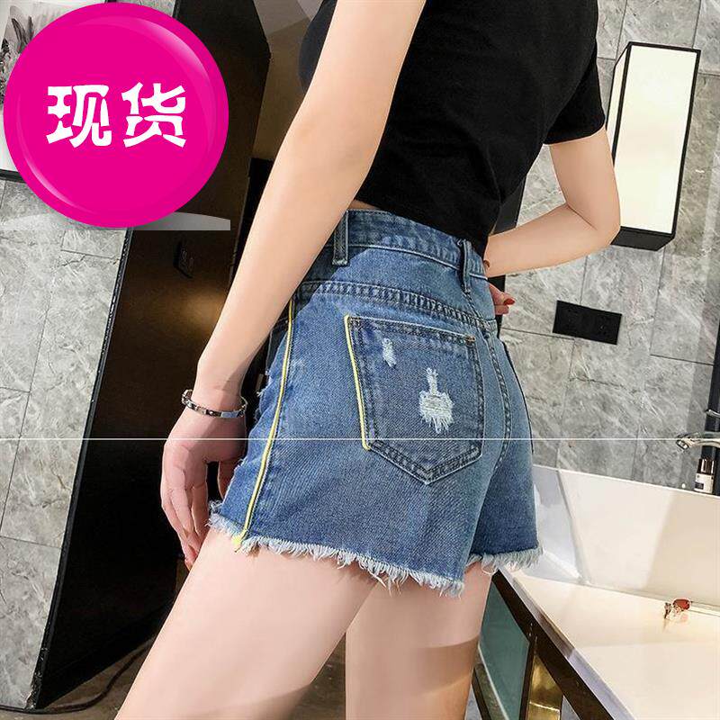 2019夏季新款U韓版淺藍牛仔短裙彈力牛子假兩件褲裙女燙鑽修身短在類目 女裝/女士精品, 牛仔褲中 - 來自Buy2taobao.com提供專業的淘寶代購服務
