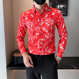 2024秋季新款男士花衬衫长袖休闲痞帅寸衫男装上衣301A-1/C02/P55，男装衬衫，星座301A-1