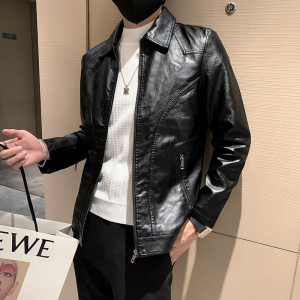2024秋季新款皮衣韩版修身机车服pu皮夹克301A-1/JK15/P100控138图片