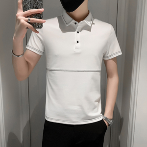 纯色青年休闲翻领短袖POLO衫男士修身上衣301A-1/PL52/P48控68