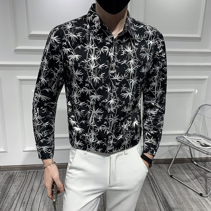 秋季男士新款长袖烫金免烫休闲衬衫301A-1/CS305/P55,男装衬衫,星座301A-1