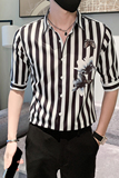 黑痞帅男夏装中袖新款衬衫休闲印花寸衣男301A-1/CS362/P55，男装衬衫，星座301A-1