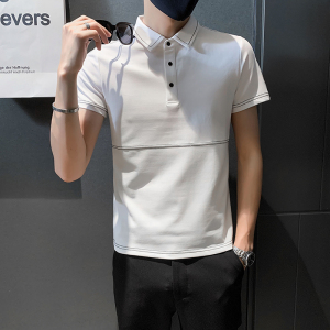 纯色青年休闲翻领短袖POLO衫男士修身上衣301A-1/PL52/P48控68图片
