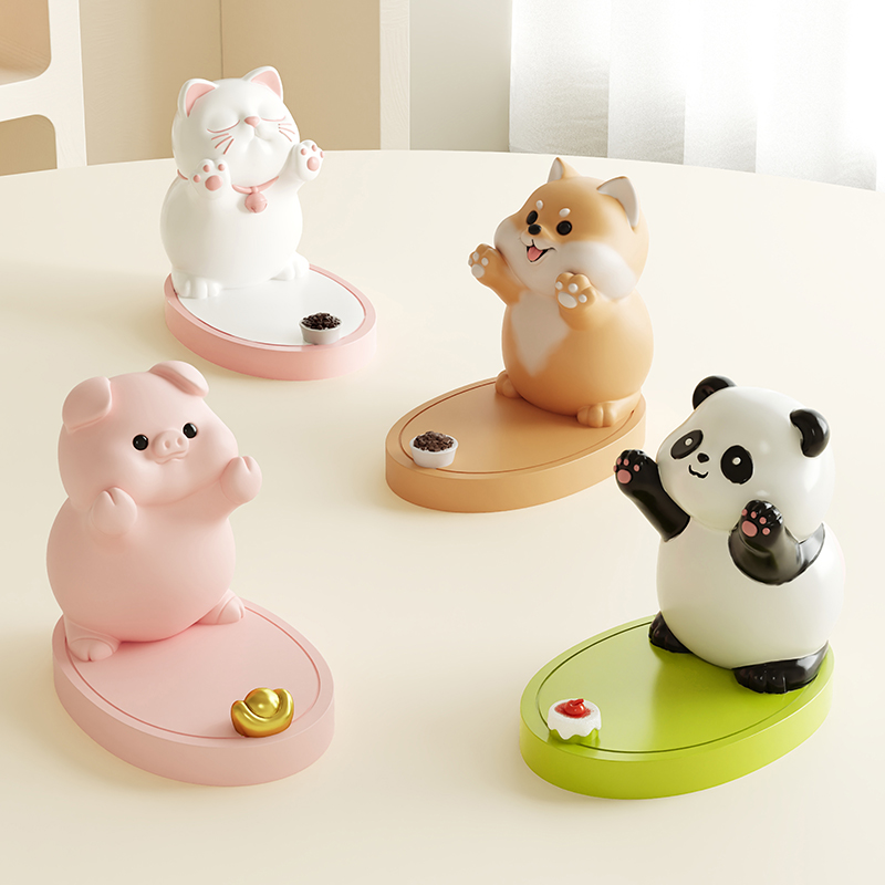 可爱熊猫咪手机支架桌面摆件礼物