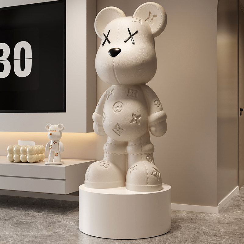 MSKA皮革暴力熊落地大型摆件客厅电视柜旁轻奢高档蓝牙音响款装饰