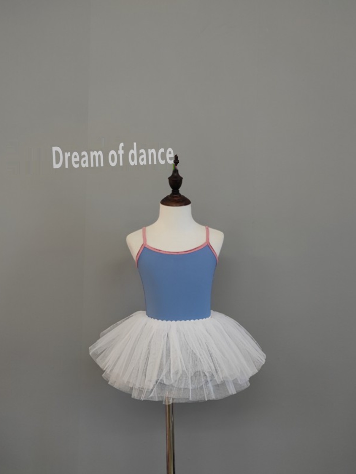 蓝色女童形体操服儿童芭蕾舞蹈练功服女孩艺考吊带跳民族舞演出裙