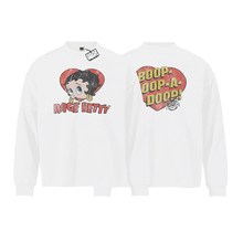 RAGECAVE美式卡通复古Betty印花vintage圆领纯棉情侣卫衣上衣长袖