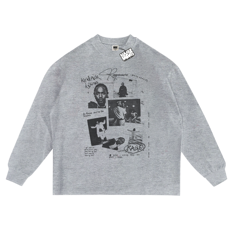 RC复古人像vintage情侣长袖男T恤