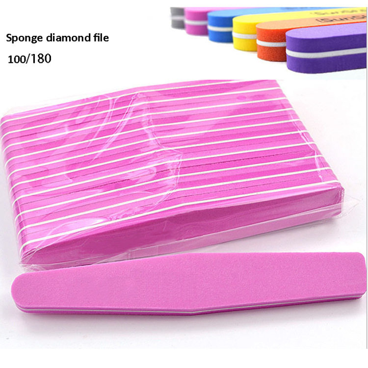 美甲工具海绵搓条指甲锉打磨砂条修型磨甲器套装专用100/180菱形