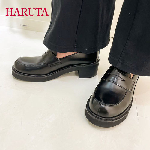 HARUTA高跟乐福鞋头层牛皮日本制