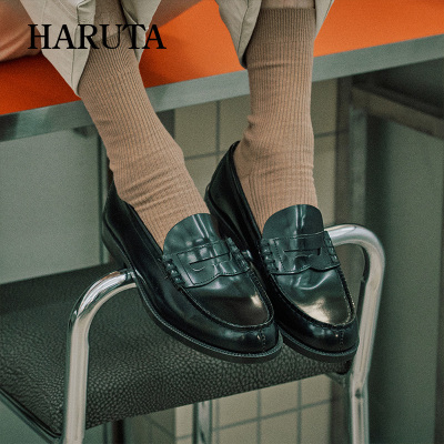 Haruta906日系百搭商务牛皮鞋真皮鞋英伦风男士乐福鞋男dk制服鞋