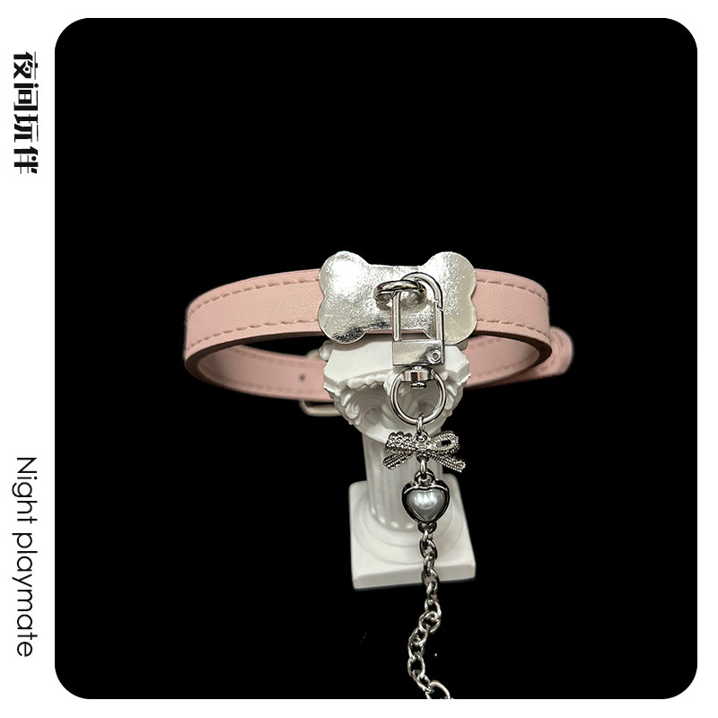 PuppyDoll项圈牵引 少女心骨头颈圈K9情侣饰品人形犬ddlg小狗派对