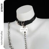 情调项圈可刻字定制小众男女脖圈choker骨牌k8k9小狗puppy牵引绳