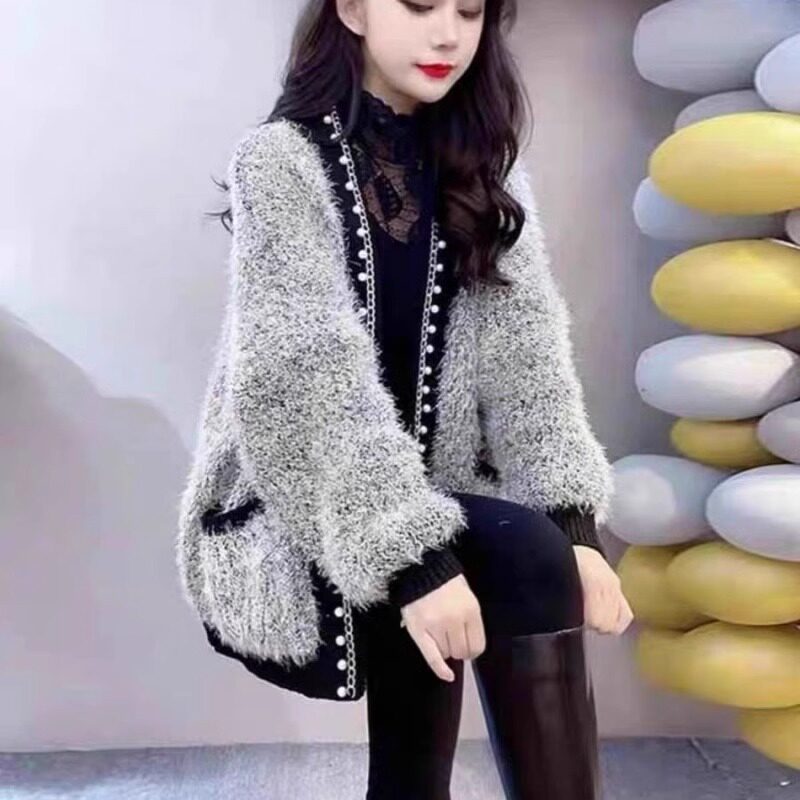 小香风针织开衫外套女2025新款秋冬加厚小个子高级感毛衣外穿上衣