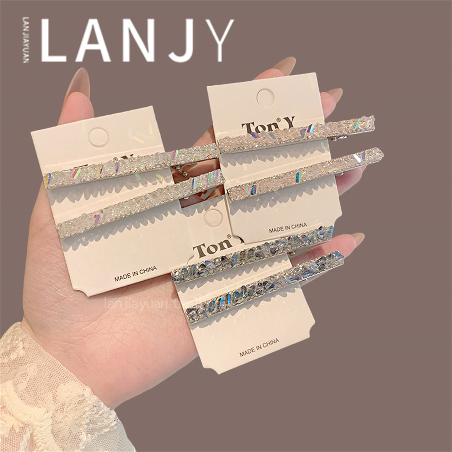 发夹女2025年新款精致满钻水晶鸭嘴夹时尚简约百搭一字夹边夹,饰品/流行首饰/时尚饰品新,发饰,淘宝优惠券,粉丝福利购,淘宝优惠卷