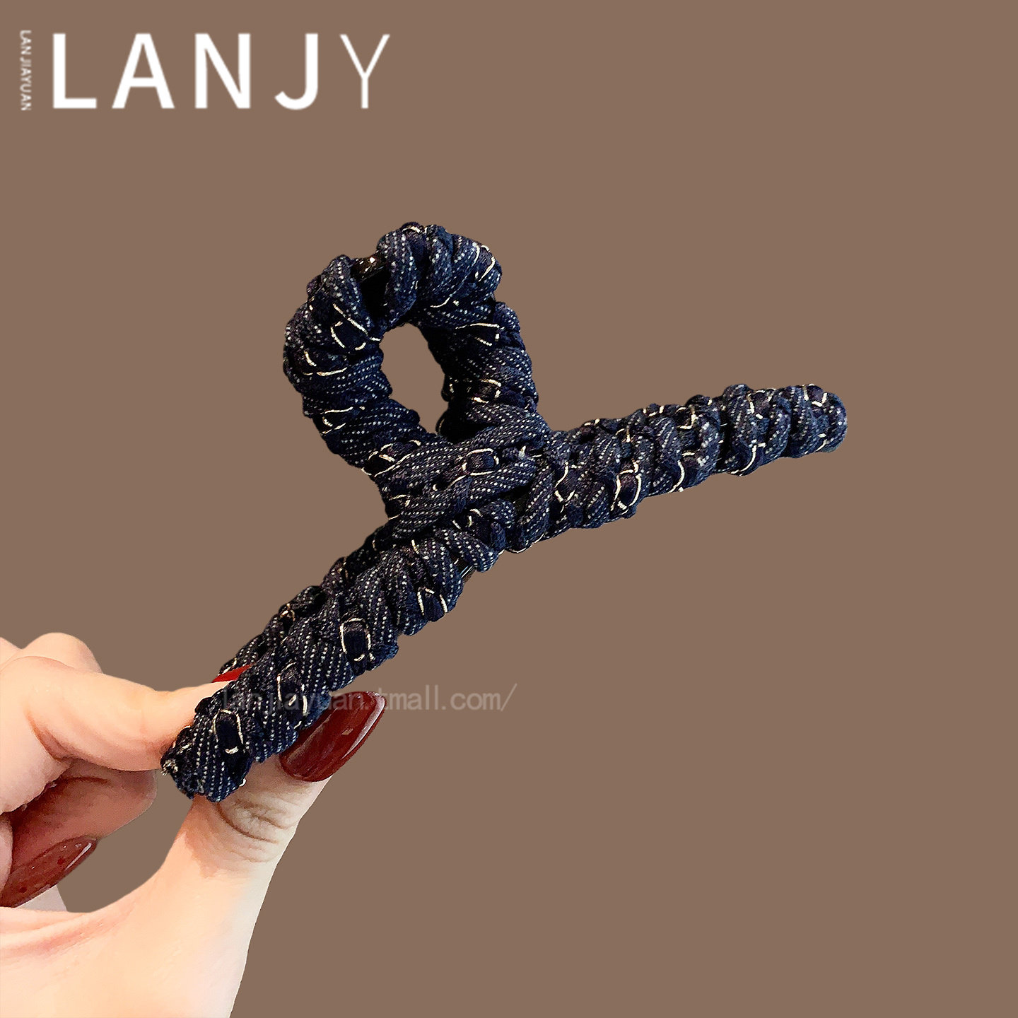 韩系简约牛仔缠绕抓夹小众设计感盘发发夹复古小香风鲨鱼夹发卡女,饰品/流行首饰/时尚饰品新,发饰,淘宝优惠券,粉丝福利购,淘宝优惠卷