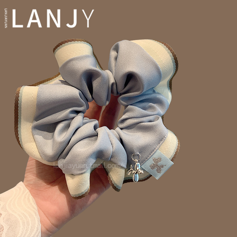 韩系小清新蓝灰色大肠发圈