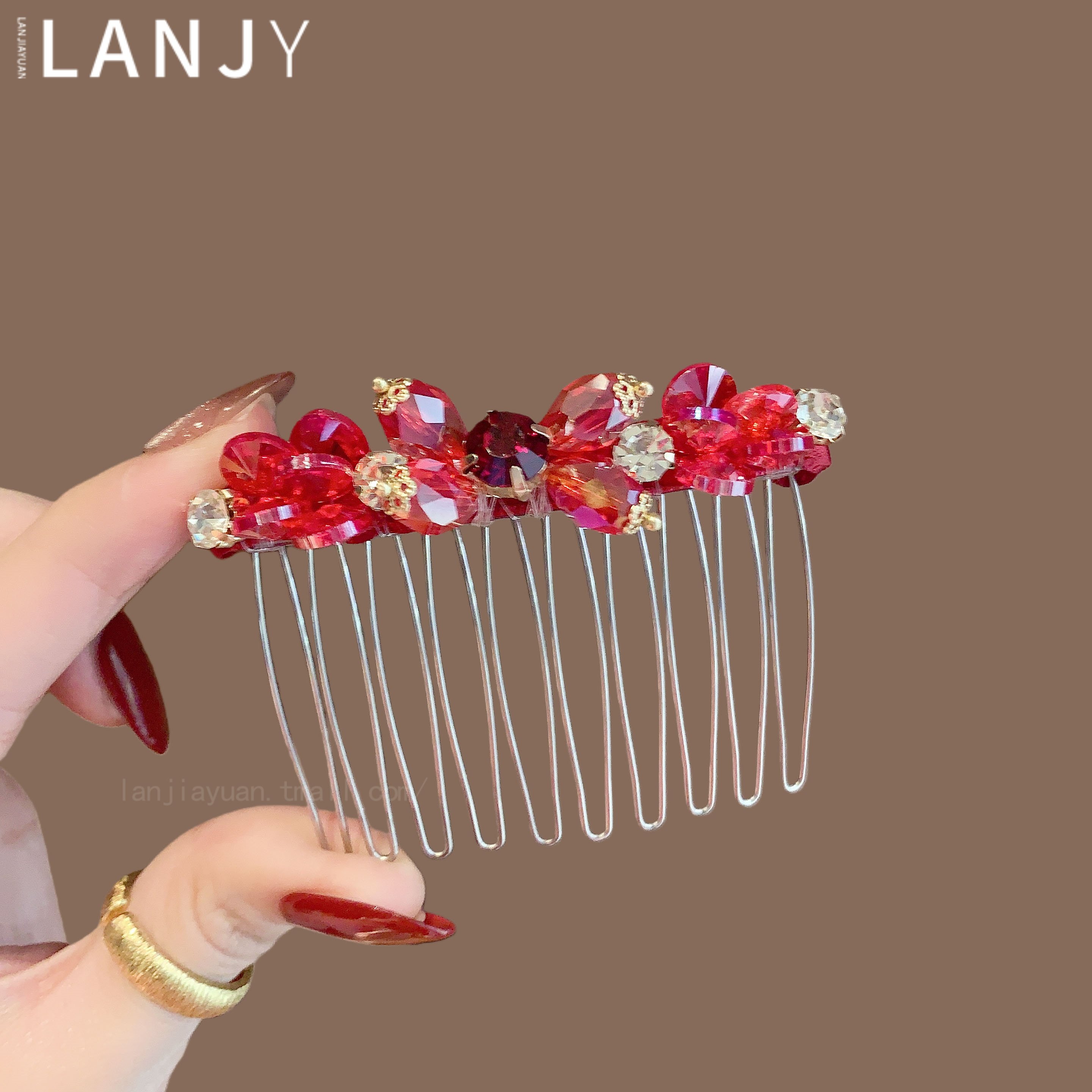 精致满钻水晶花朵发梳女2026年气质蓬松高颅顶发夹碎发整理发饰,饰品/流行首饰/时尚饰品新,发饰,淘宝优惠券,粉丝福利购,淘宝优惠卷