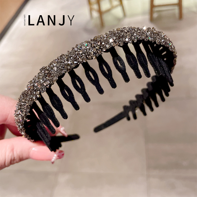 网红新款发箍高级感百搭水钻头箍